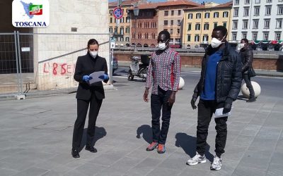 Comunità senegalese donazione Mascherine Pisa Raffaella Bonsangue