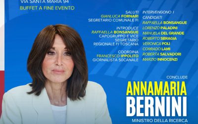 Forza Italia Toscana 3 PISA – Martedì 7 ottobre ore 11,00 HOTEL DUOMO VIA SANTA MARIA 94 On. ANNAMARIA BERNINI Ministro della Ricerca Scientifica e della Università