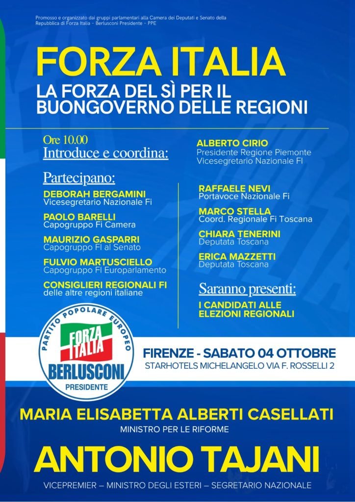 Forza Italia: la forza del sì per il buongoverno delle regioni